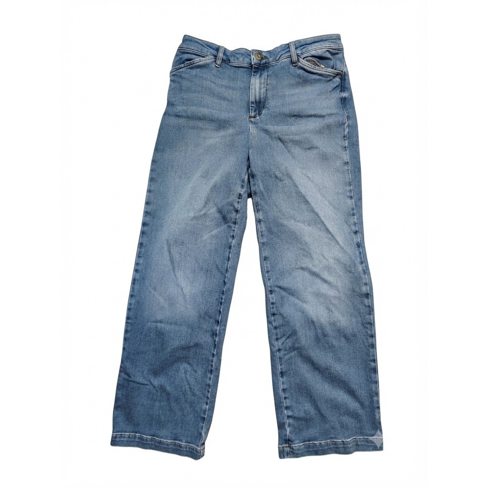 J.Jill Denim Trouser Full Leg Jeans Blue Wide Leg High Rise Womens 8P Petite